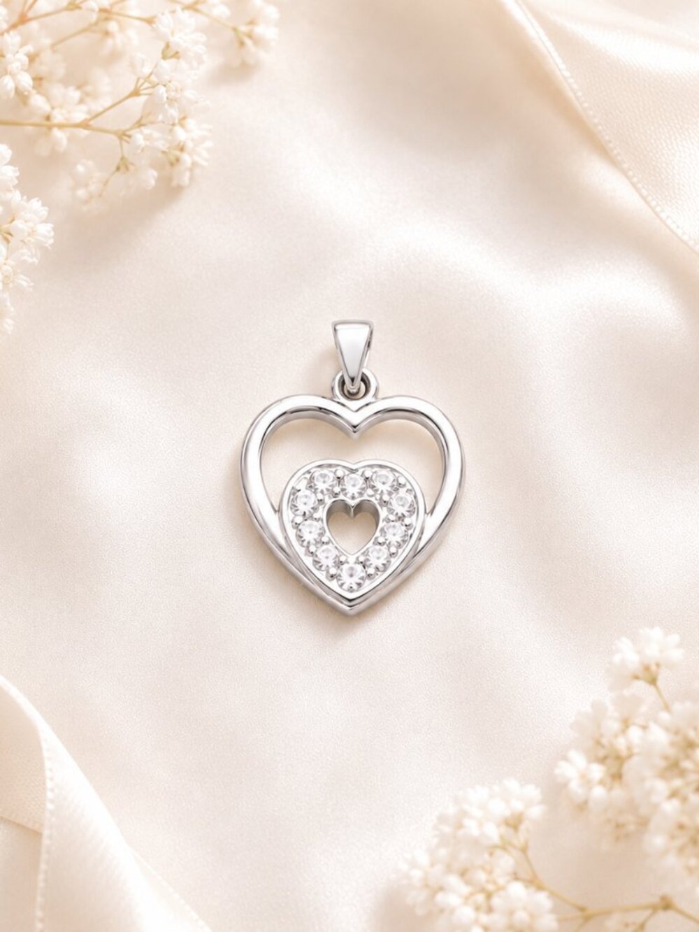 .925 Mexican Solve Heart Pendant Necklace